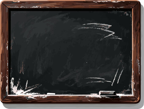 Create a realistic Empty Chalkboard vector art with white background..