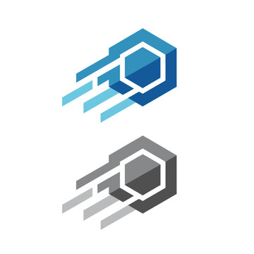 This sleek and dynamic logo design represents tech solutions with motion elements, embracing speed and efficiency in technology and innovation for various industries.