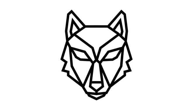 Geometric wolf head illustration design.