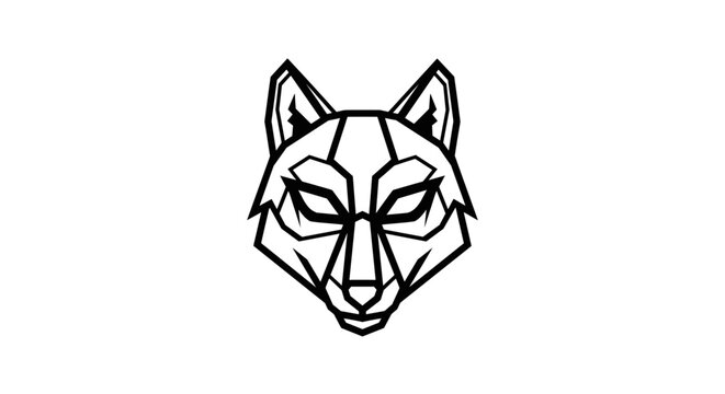 Geometric wolf head illustration design 1.
