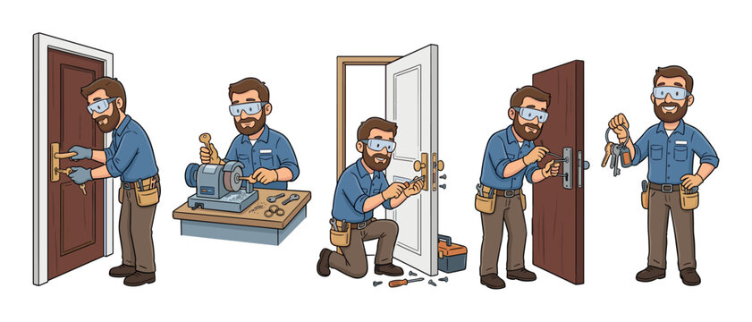 Professional locksmith offers comprehensive services for key cutting, lock installation, and emergency door repair, ensuring security and access for clients.