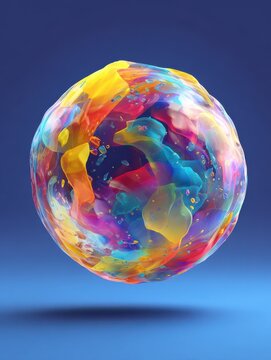 Abstract Colorful Sphere Representing Financial Asset Bubble Inflation Concept