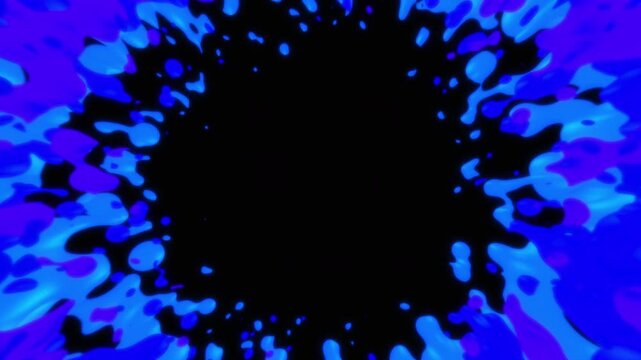 Anime blue fire border effect with luminous cyan and sapphire flames over a deep black background in flowing motion.