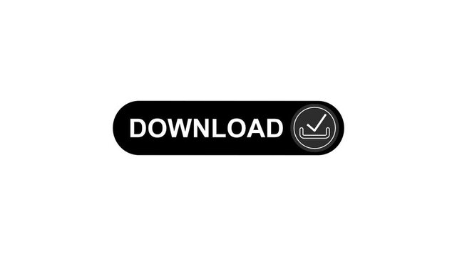 Downloading Bar Complete Animation with Check Mark. Download Progress Bar Completion Animation, Check Mark Icon on Dark Background.