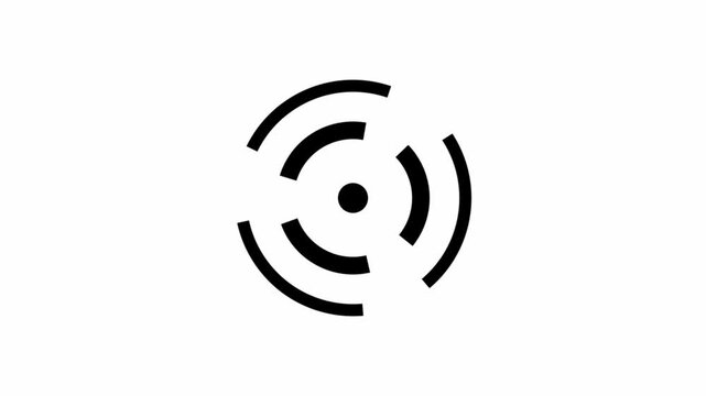Digital Connectivity Symbol with Radiating Waves. Abstract Wireless Signal Icon on White Background.