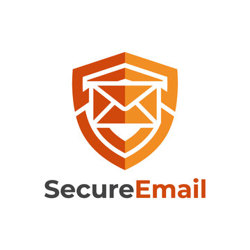 This image features a bold shield combined with an email icon, representing security, protection, and trust in digital communication within a modern design.