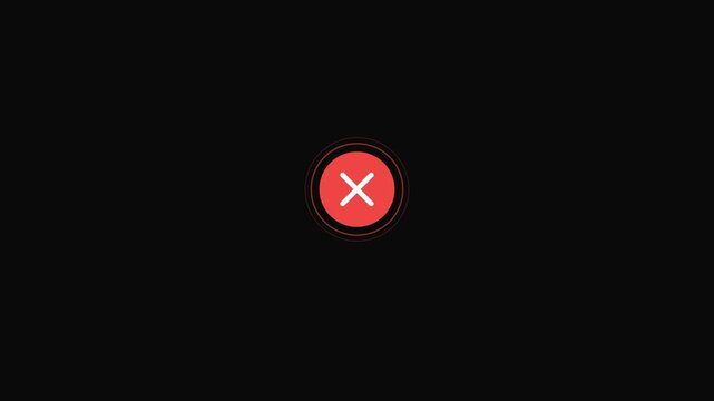 File Delete Notification Animation with Red Error Indicator and Digital Warning Interface 