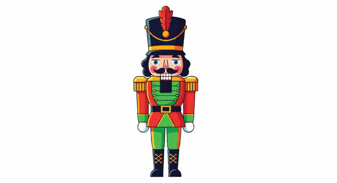 Illustration of a Traditional Nutcracker Soldier Character.