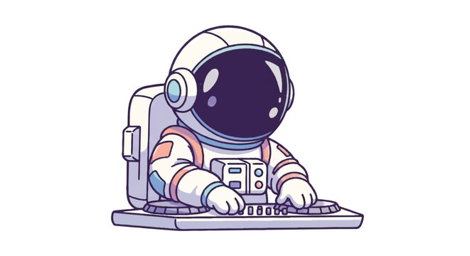 Astronaut DJ Playing Music on Turntables in Space.