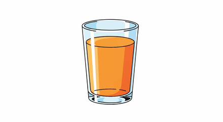 A refreshing glass of orange juice on a white background.