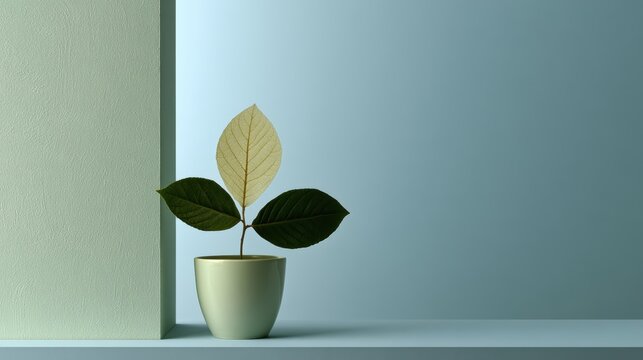 Blue and green wellness backdrop with neutral copy space