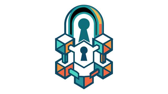 Detailed vector icon illustration of blockchain cloud computing services with an editable stroke feature allowing for adjustable line weight and professional customization for tech designs.