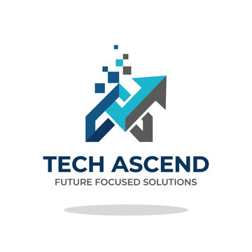 A sharp and modern logo design encapsulating growth and innovation with its abstract shapes and colors, ideal for technology-focused businesses aiming for a futuristic outlook.