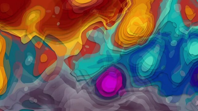 Abstract Colorful Paper Cut Background with Organic Fluid Shapes