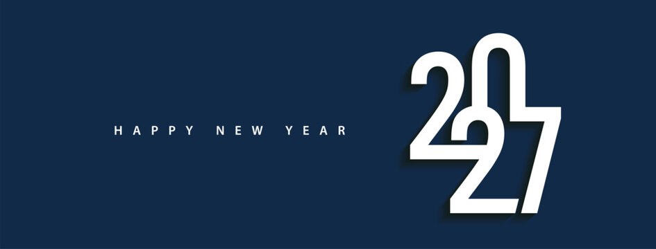 Happy New Year 2027 Celebration Banner