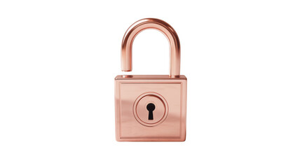 Naklejka premium Rose gold padlock isolated on transparent background