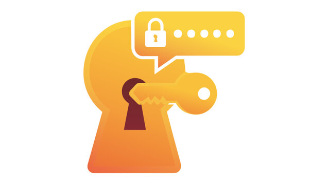 Digital safety vector icon with a protective shield and keyhole representing secure access control, data privacy, and robust cybersecurity measures for cloud computing and online databases.