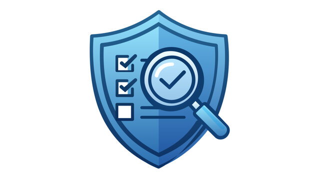 Biometric cyber security illustration featuring a shield with a fingerprint icon for secure identity verification, personal data protection, and advanced technological authentication systems.