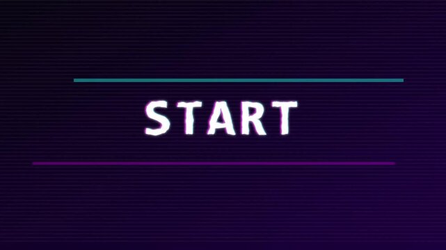 Modern glowing start button on dark background