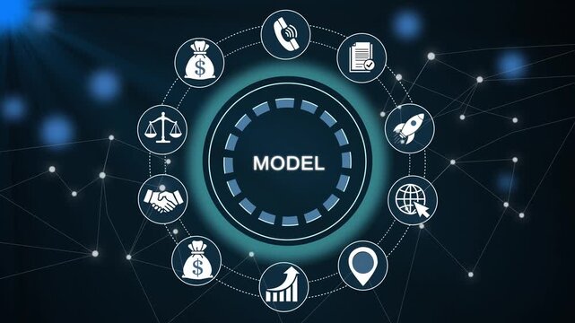 3d animated model business concept circle with futuristic digital network futuristic animation corporate branding