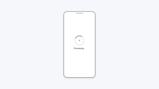 Smartphone screen showing a loading processing progress bar