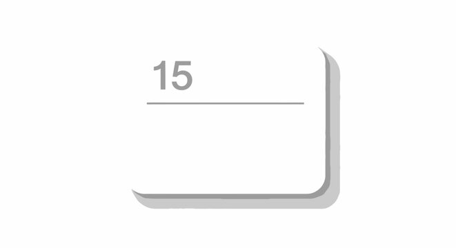 Stylized number 15 on a minimalist white background with a graphic border.