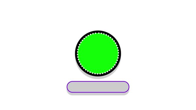 A dynamic green screen circle with an evolving border and lower third title bar appear. This clean, modern graphic is perfect for logo reveals or text.