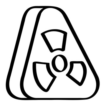 radiation warning hazard triangle sign nuclear toxic doodle outline