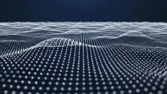 Abstract Data Visualization with White Dots on Dark Background