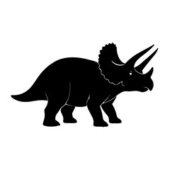 Fototapeta premium Triceratops Silhouette – Flat Vector Plotter Cut File