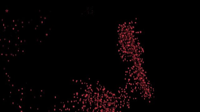Abstract Red Particles Floating Against Black Background Motion Graphics