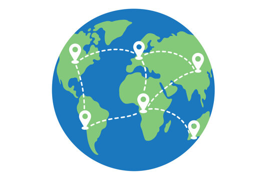 Global Connections Earth Map.