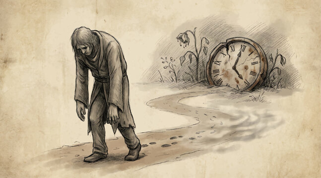 Conceptual illustration of fatigue and burnout