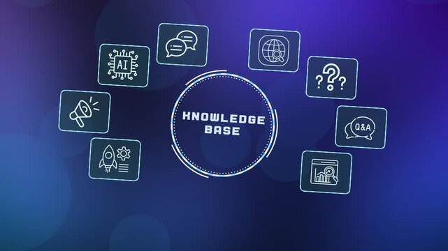 Digital Knowledge Base Concept with Interconnected Data Points and Information Storage Architecture.