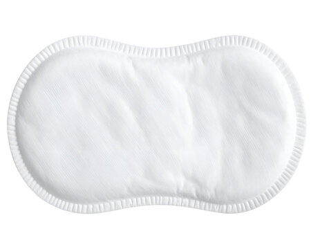 White sanitary pad for feminine hygiene with soft absorbent surface and sealed edges on isolated background