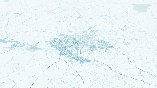 Modern minimalist vector map of Harare, Zimbabwe. High-quality scalable illustration of Harare city grid, Samora Machel Avenue, and central business district layout for posters and urb