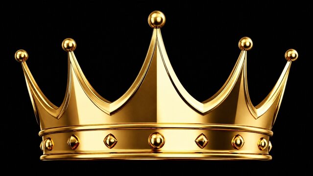 couter. Massive golden crown icon centered on a pure black background. event programs, museum guides, designed for cultural heritage projects and event programs, elevates cultural identity.