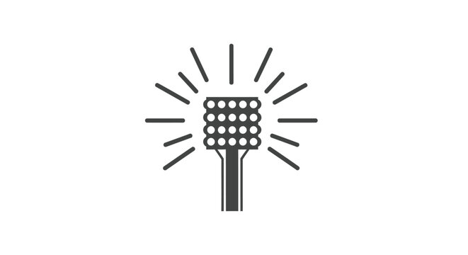 Minimalist stadium floodlight icon representing sports illumination.