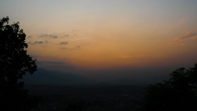 Vibrant colorful dusky evening after sunset