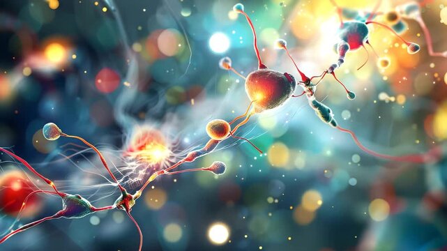 Neuron Activity in Brain, Abstract Neural Network Connections