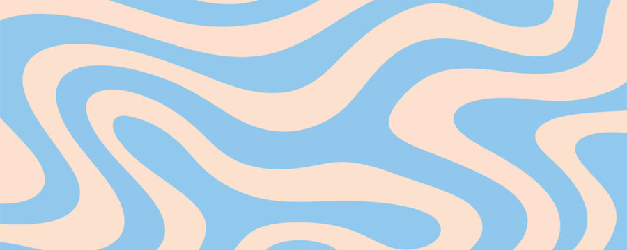 blue fluid seamless pattern background with organic curved shapes modern retro vector illustration design