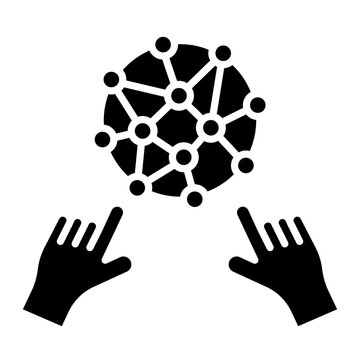 Hands Interacting With 3D Network