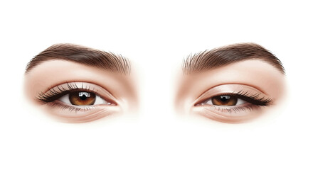 Naklejka premium woman's eyes with brown eyebrows and eyelashes illustration