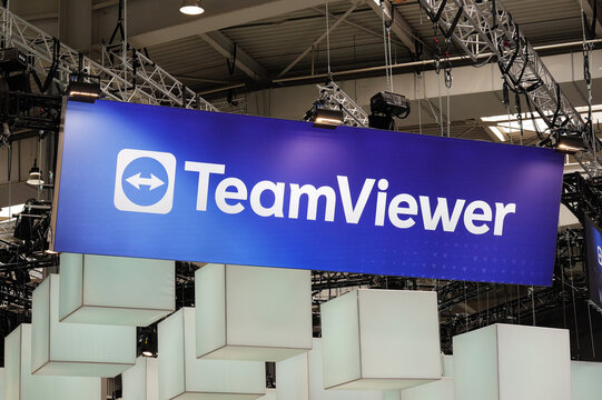 Hannover, Germany - April 22, 2026: TeamViewer logo in Hannover, Germany - TeamViewer is a remote access and remote control computer software