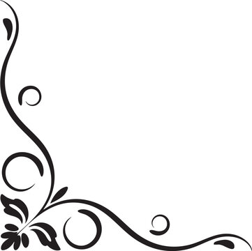 ornament corner vintage flourish vector border corner motif