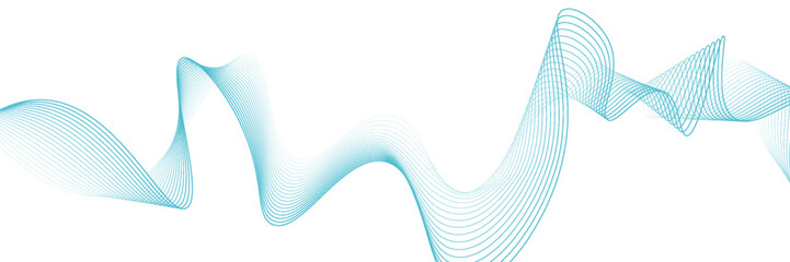 Fototapeta premium Abstract light blue wave design on white background.