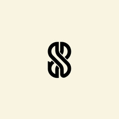 Obraz premium Elegant Intertwined Double S Monogram Logo Design.
