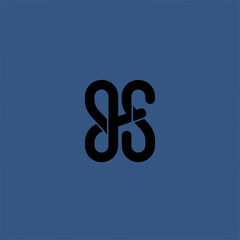 Obraz premium Elegant Intertwined Monogram HS Logo Design.