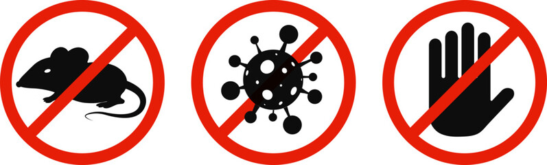 Fototapeta na wymiar Hantavirus infections. Orthohantavirus is a genus of viruses that includes all hantaviruses. Warning sign. Vector