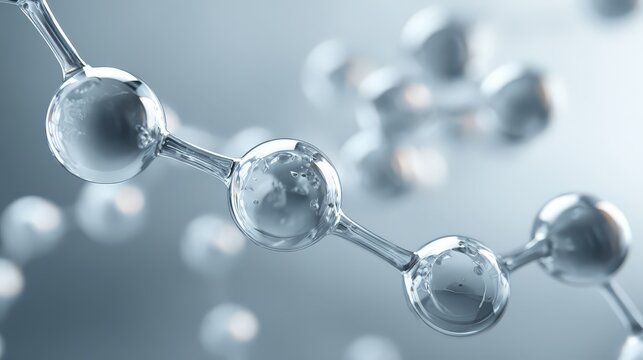Close-up of molecules highlighting chemical structures and bonds.